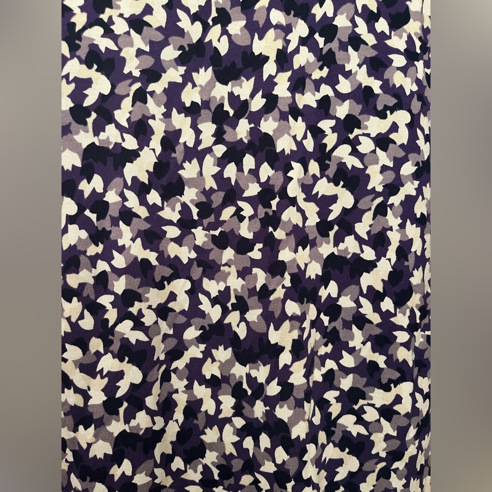 Diane Von Furstenberg Purple and White Long Sleeve Dress #10207 - Picture 6 of 6